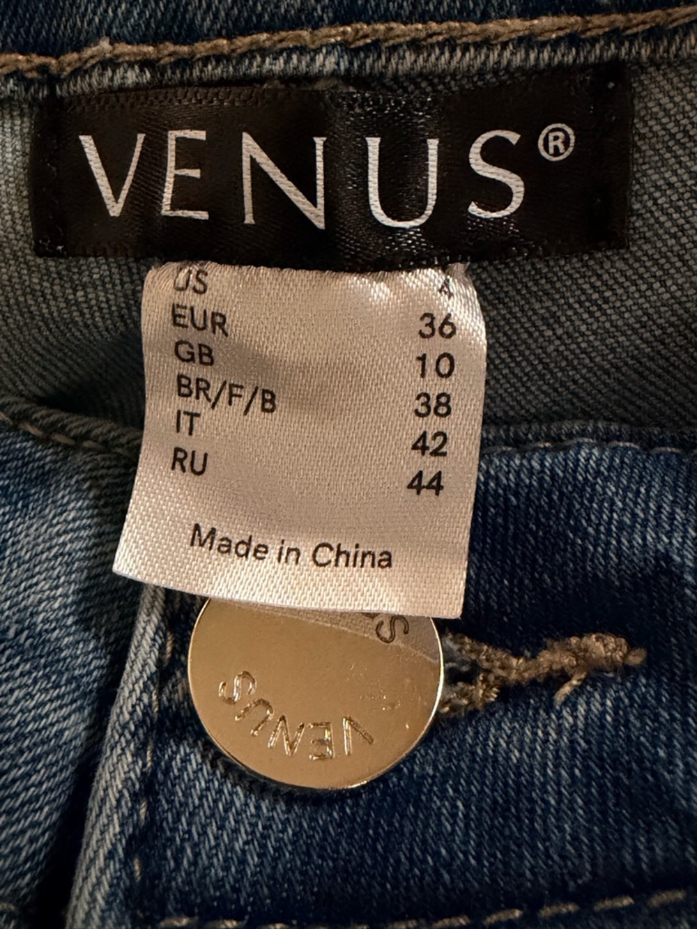 VENUS Light Blue Distressed Skinny Jeans with Pearl Embellishment - Picture 7 of 7